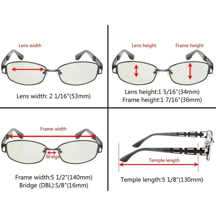 Titanium Rectangle Eyewear Blue Light Filter 004A