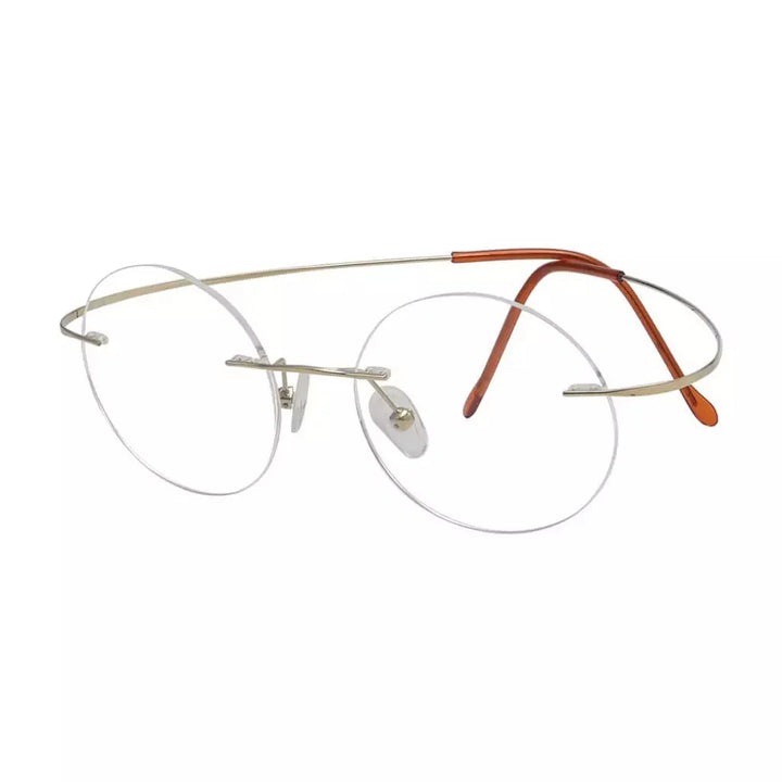 Titanium Rimless Round Reading Glasses Circle Readers R15026