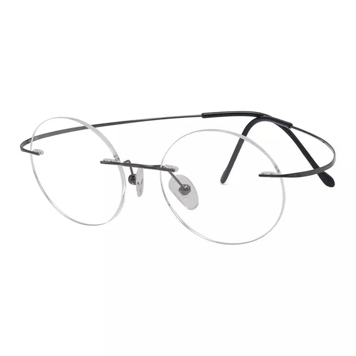 Titanium Rimless Round Reading Glasses Circle Readers R15026