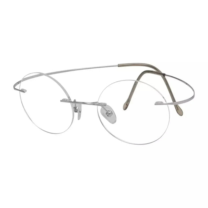 Titanium Rimless Round Reading Glasses Circle Readers R15026