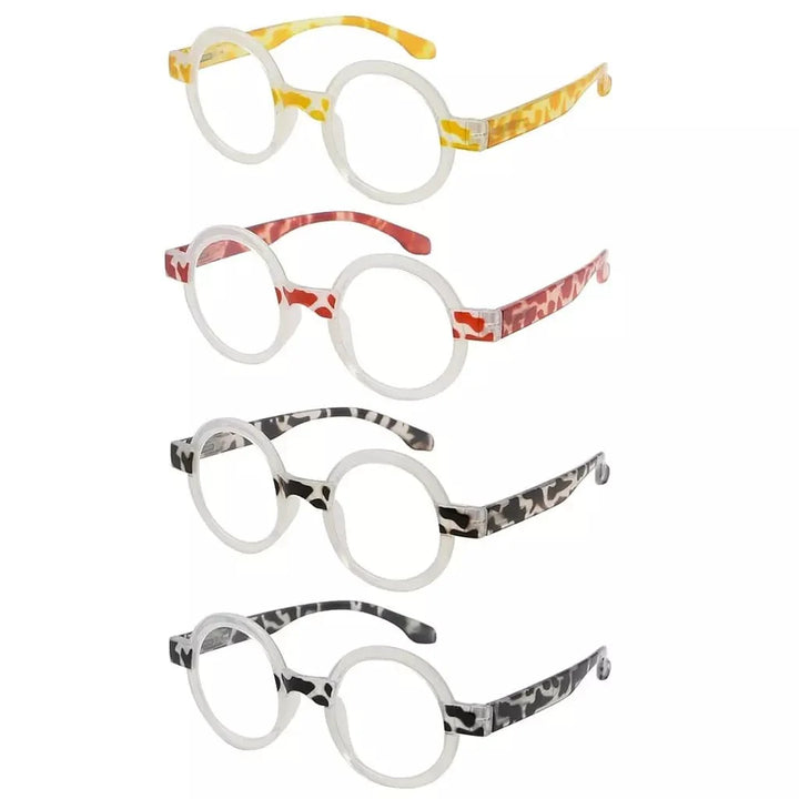 Tortoise Reading Glasses  Round Style 4 Pack for Women R2007Z