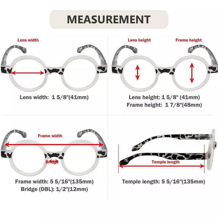 Tortoise Reading Glasses  Round Style 4 Pack for Women R2007Z