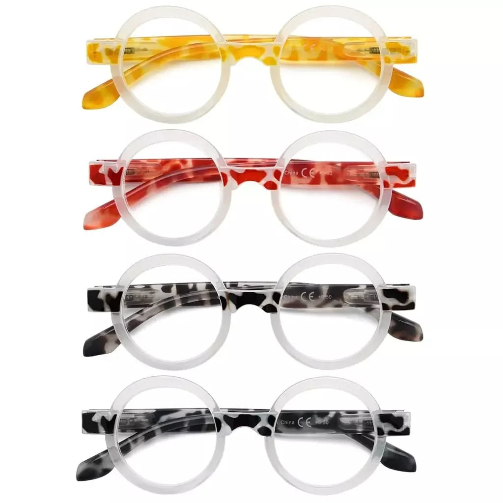 Tortoise Reading Glasses  Round Style 4 Pack for Women R2007Z