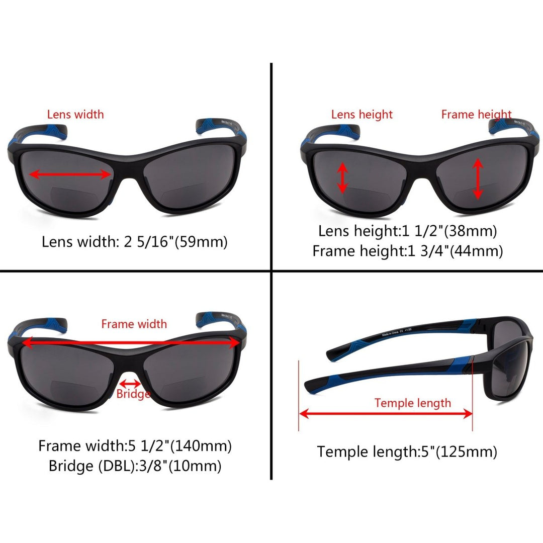 TR90 Frame Sport Bifocal Reading Sunglasses