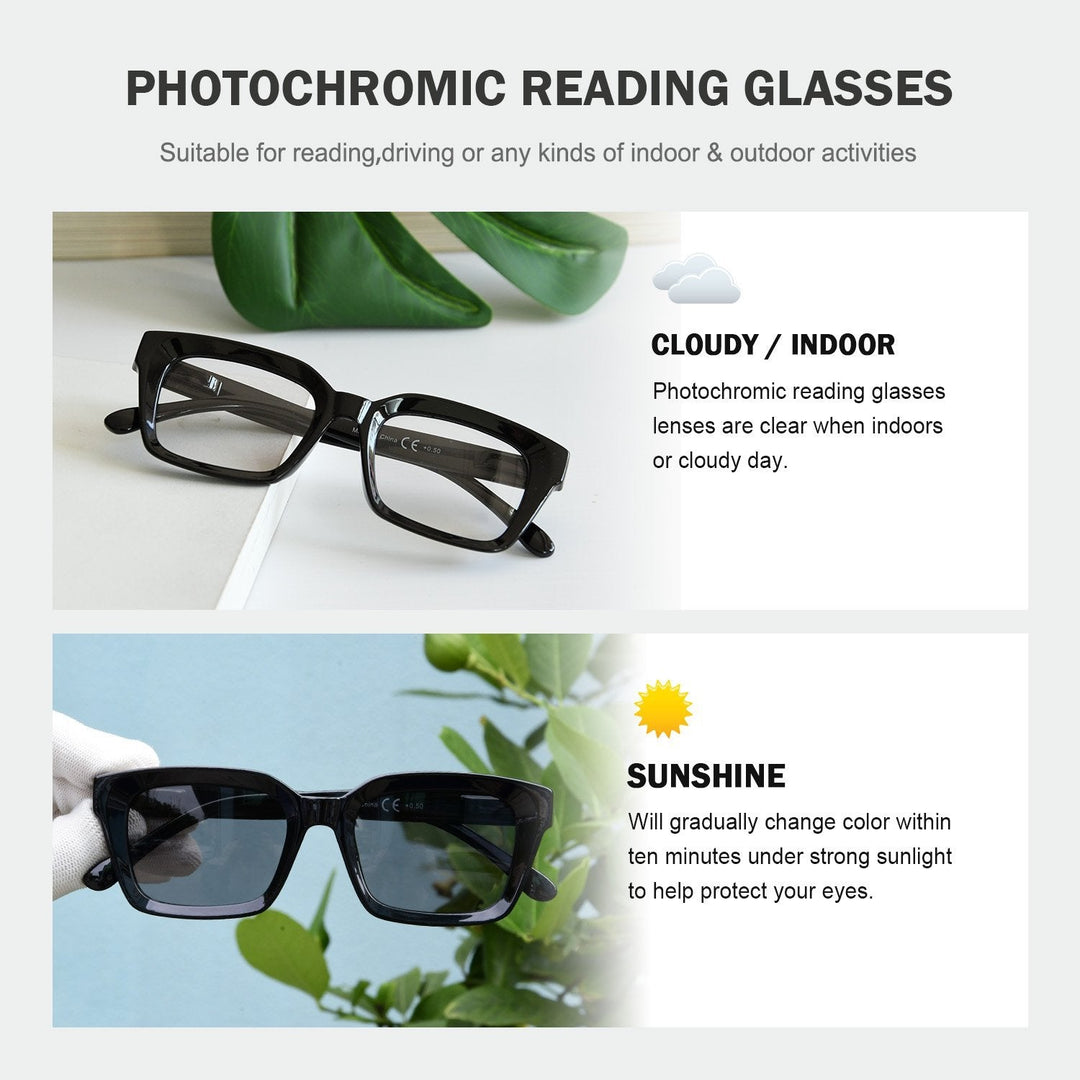 Thicker Frame Transition Photochromic Reading Glasses BS9106