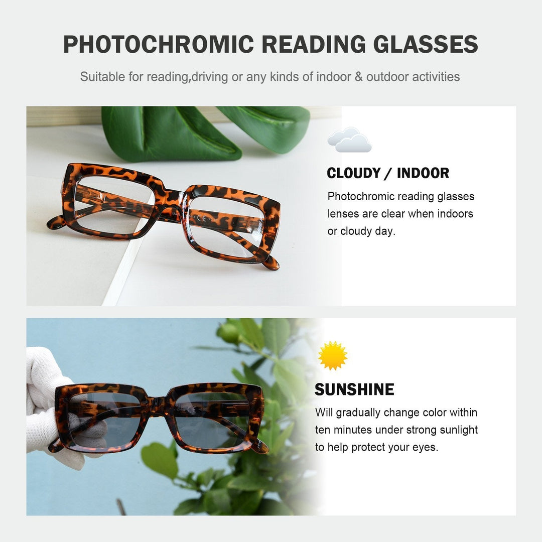 Thicker Frame Transition Photochromic Reading Glasses BS9107