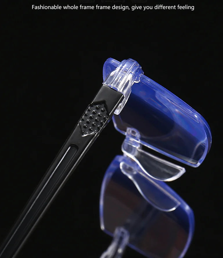 4-Pack Men's Rectangular Rimless Blue Light Blocking Reading Glasses