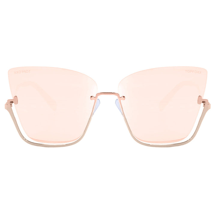Vixen - Rosegold Frame Rosegold Lens Metal Cateye Sunglasses