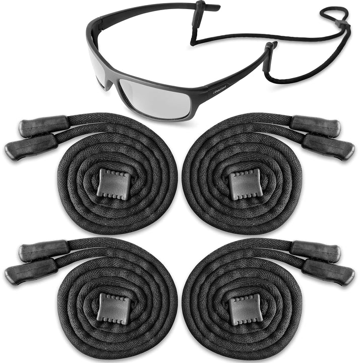 4-Pcs Black Adjustable Eyeglass String Holder Strap - 27 inch Long
