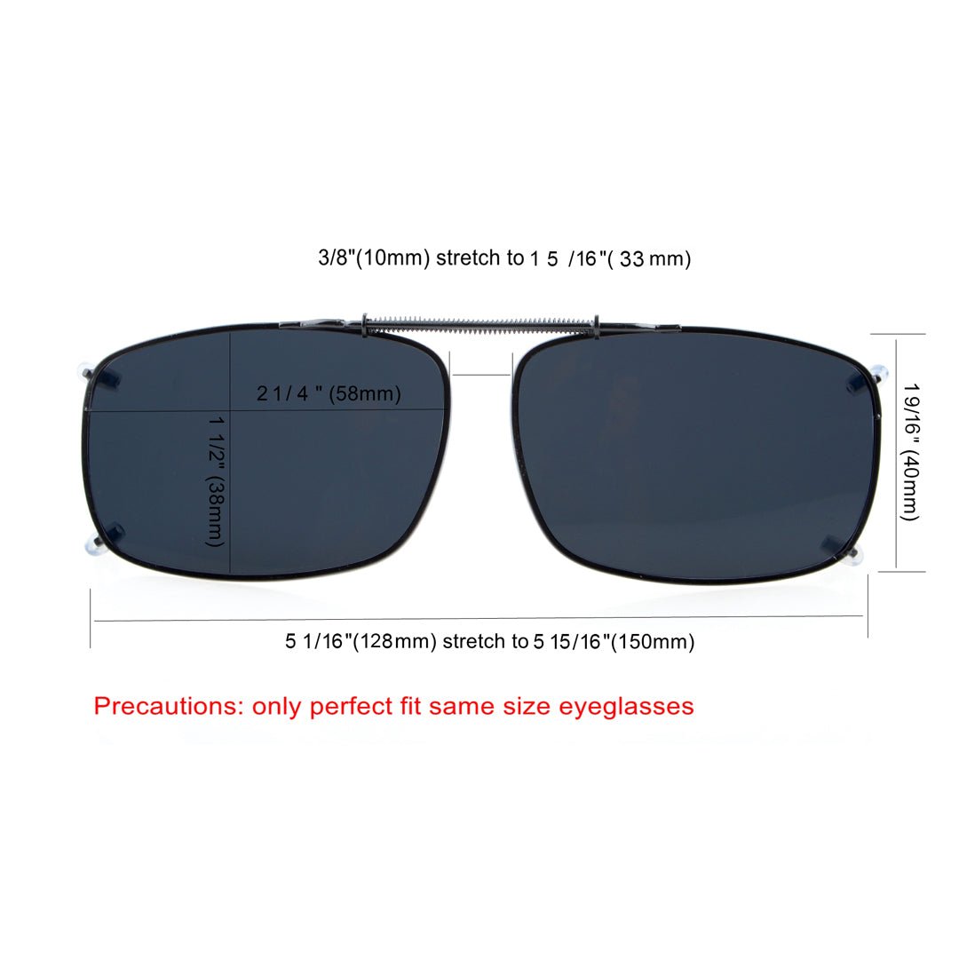 Gafas de sol polarizadas con clip y lentes anchas
